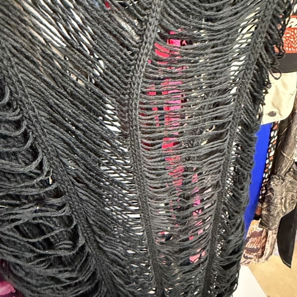 #S90 PRETTY LITTLE THINGS PLUS | Sz. XL Black Knit Beach Dress Maxi Cover Up - Picture 4 of 6